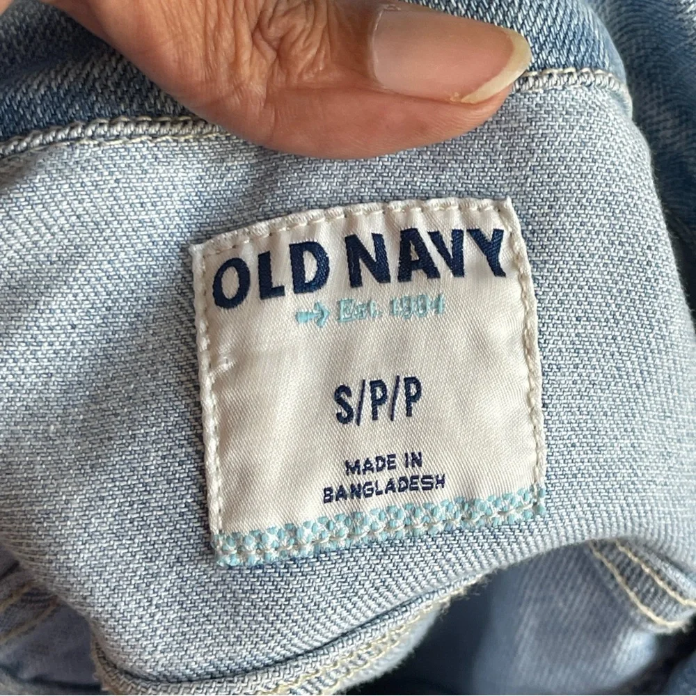 OLD NAVY | Blue Light Wash Sleeveless Denim Jean Jacket Sz S - Picture 8 of 10